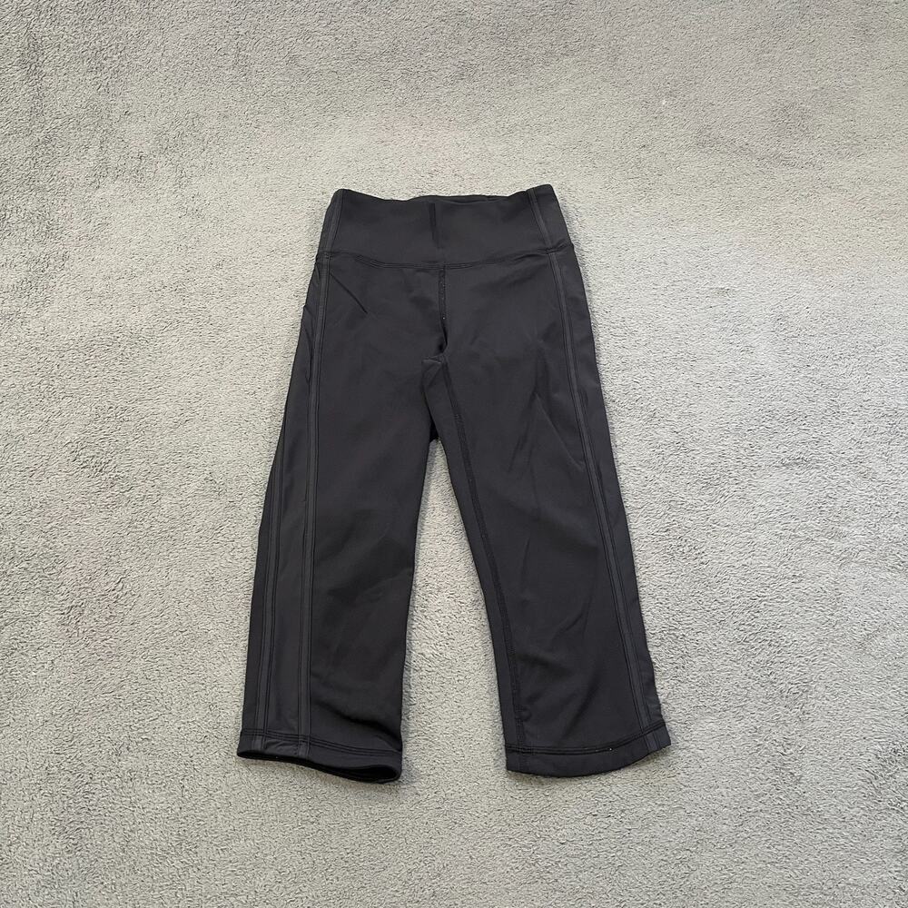 Lululemon Align Crop Black High Rise Waistband Athletic Leggings Women's Size 2